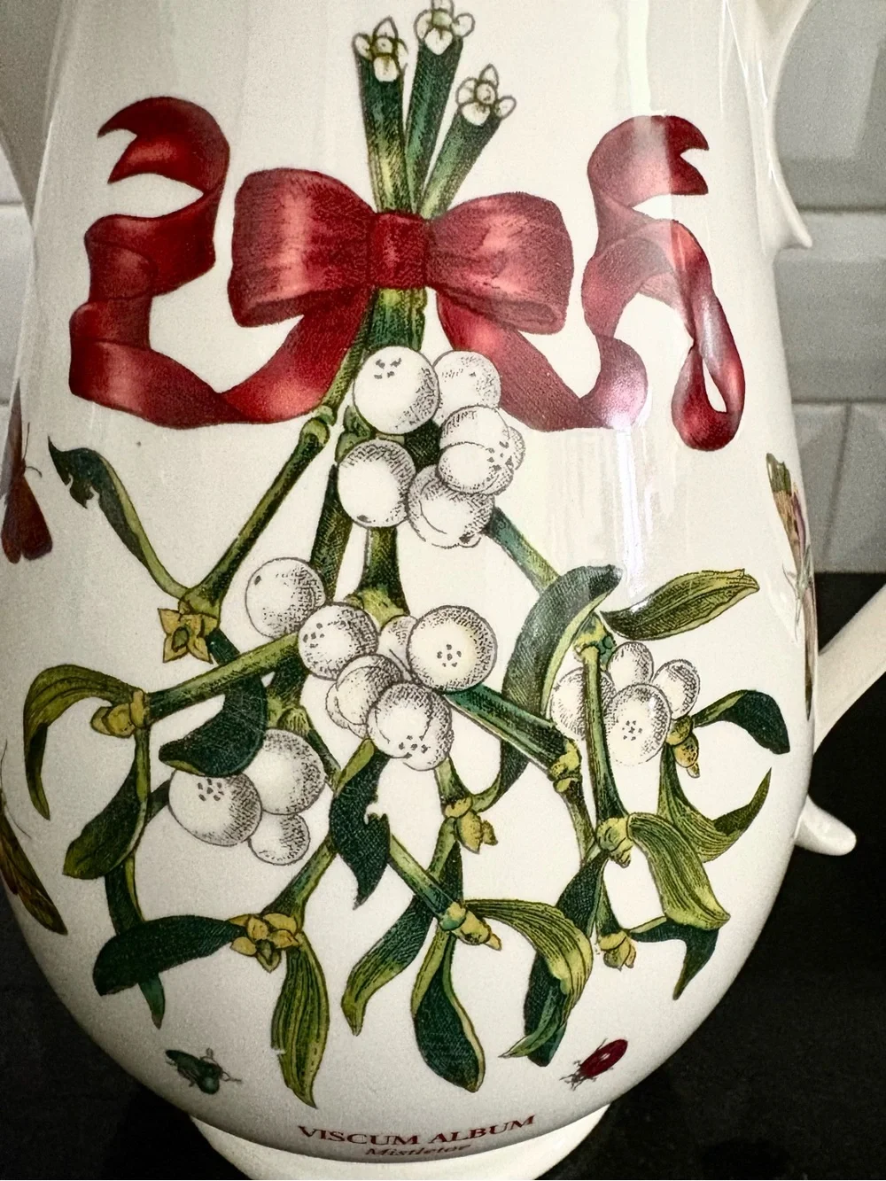 Portmeirion Mistletoe Pitcher in excellent condition! RARE and discontinued!